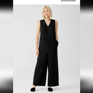 Washable Flex Ponte V-Neck Jumpsuit